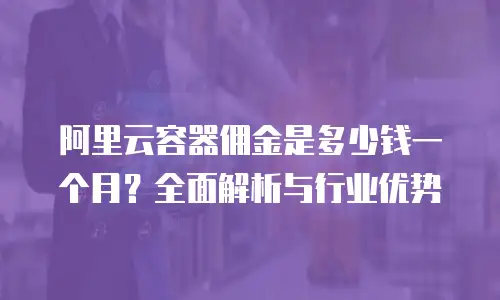 阿里云容器佣金是多少钱一个月？全面解析与行业优势