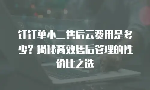 钉钉单小二售后云费用是多少？揭秘高效售后管理的性价比之选