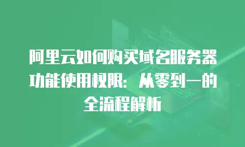 阿里云如何购买域名服务器功能使用权限：从零到一的全流程解析