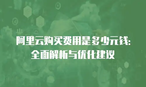 阿里云购买费用是多少元钱：全面解析与优化建议