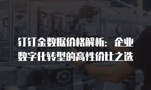 钉钉金数据价格解析：企业数字化转型的高性价比之选