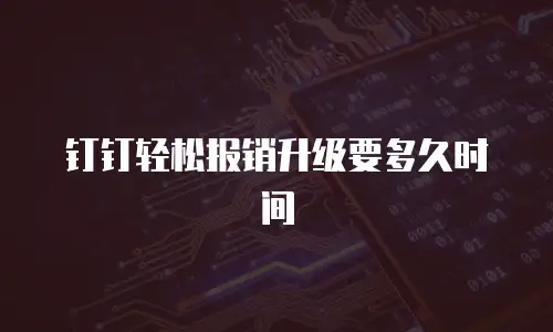 钉钉轻松报销升级要多久时间