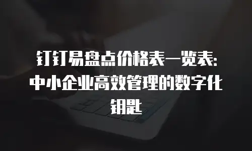 钉钉易盘点价格表一览表：中小企业高效管理的数字化钥匙