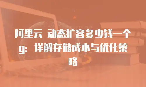 阿里云 动态扩容多少钱一个g：详解存储成本与优化策略