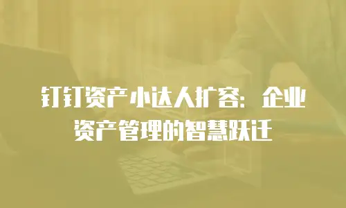 钉钉资产小达人扩容：企业资产管理的智慧跃迁