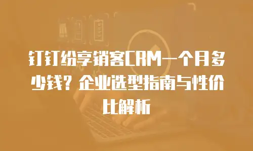 钉钉纷享销客CRM一个月多少钱？企业选型指南与性价比解析