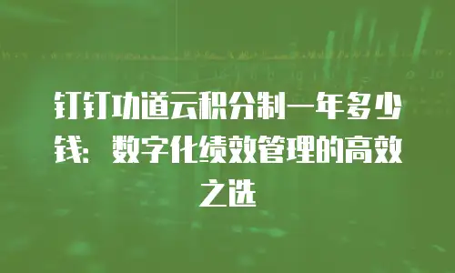 钉钉功道云积分制一年多少钱：数字化绩效管理的高效之选