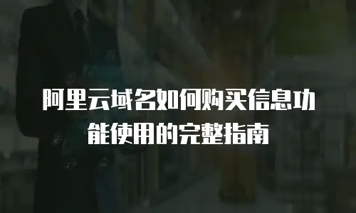 阿里云域名如何购买信息功能使用的完整指南