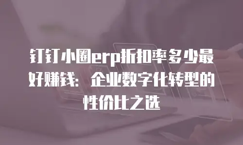 钉钉小圈erp折扣率多少最好赚钱：企业数字化转型的性价比之选