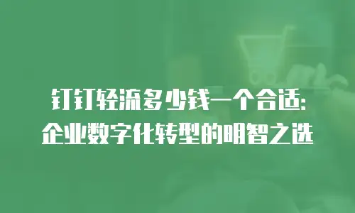 钉钉轻流多少钱一个合适：企业数字化转型的明智之选