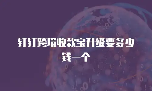 钉钉跨境收款宝升级要多少钱一个