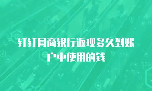 钉钉网商银行返现多久到账户中使用的钱