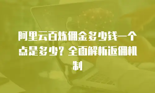 阿里云百炼佣金多少钱一个点是多少？全面解析返佣机制