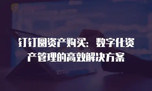 钉钉圆资产购买：数字化资产管理的高效解决方案