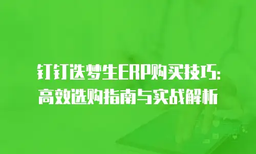 钉钉迭梦生ERP购买技巧：高效选购指南与实战解析