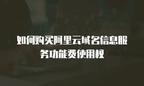 如何购买阿里云域名信息服务功能费使用权