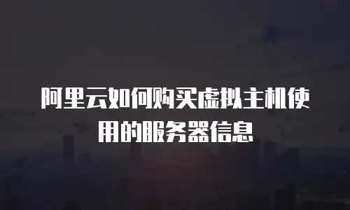阿里云如何购买虚拟主机使用的服务器信息