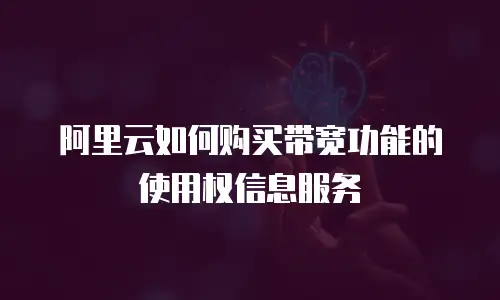 阿里云如何购买带宽功能的使用权信息服务