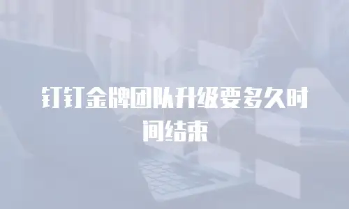 钉钉金牌团队升级要多久时间结束