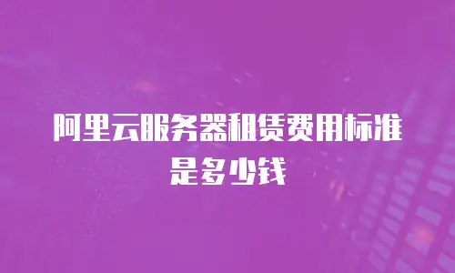 阿里云服务器租赁费用标准是多少钱