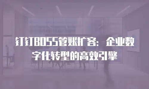 钉钉BOSS管账扩容：企业数字化转型的高效引擎
