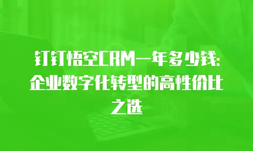 钉钉悟空CRM一年多少钱：企业数字化转型的高性价比之选