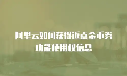 阿里云如何获得返点金币券功能使用权信息