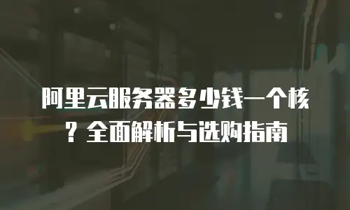 阿里云服务器多少钱一个核？全面解析与选购指南