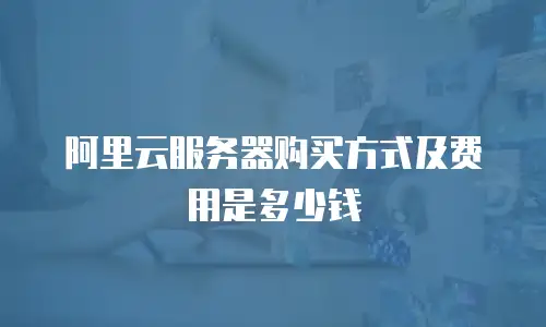 阿里云服务器购买方式及费用是多少钱