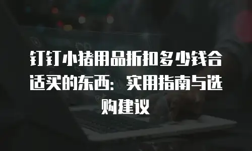 钉钉小猪用品折扣多少钱合适买的东西：实用指南与选购建议