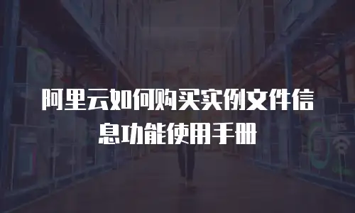 阿里云如何购买实例文件信息功能使用手册