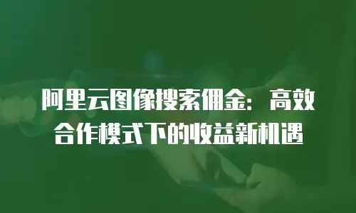 阿里云图像搜索佣金：高效合作模式下的收益新机遇