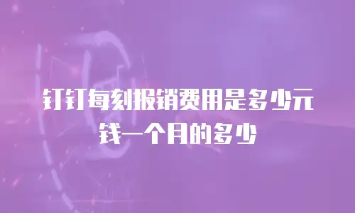 钉钉每刻报销费用是多少元钱一个月的多少
