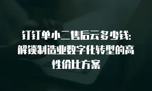 钉钉单小二售后云多少钱：解锁制造业数字化转型的高性价比方案