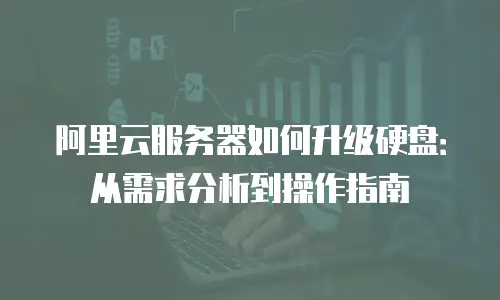 阿里云服务器如何升级硬盘：从需求分析到操作指南