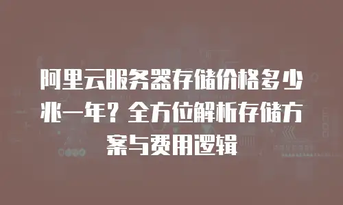 阿里云服务器存储价格多少兆一年？全方位解析存储方案与费用逻辑