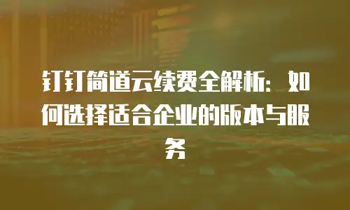 钉钉简道云续费全解析：如何选择适合企业的版本与服务