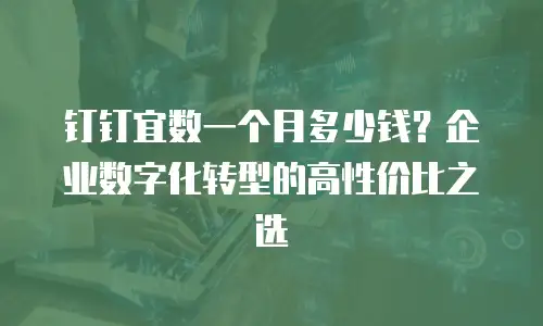 钉钉宜数一个月多少钱？企业数字化转型的高性价比之选