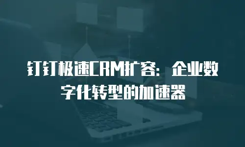 钉钉极速CRM扩容：企业数字化转型的加速器
