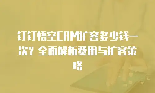 钉钉悟空CRM扩容多少钱一次？全面解析费用与扩容策略