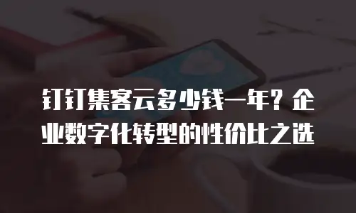 钉钉集客云多少钱一年？企业数字化转型的性价比之选