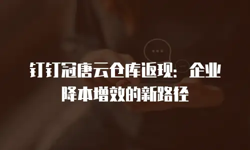 钉钉冠唐云仓库返现：企业降本增效的新路径