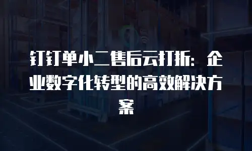 钉钉单小二售后云打折：企业数字化转型的高效解决方案