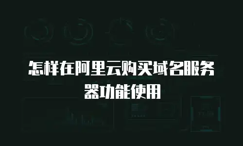 怎样在阿里云购买域名服务器功能使用
