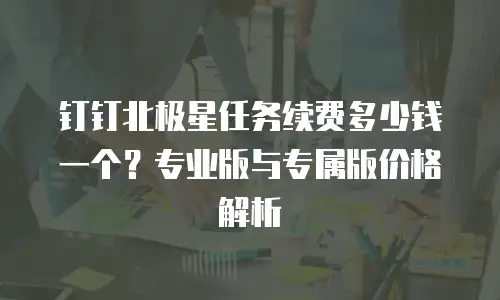 钉钉北极星任务续费多少钱一个？专业版与专属版价格解析
