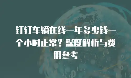 钉钉车辆在线一年多少钱一个小时正常？深度解析与费用参考