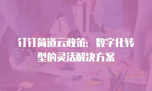 钉钉简道云政策：数字化转型的灵活解决方案