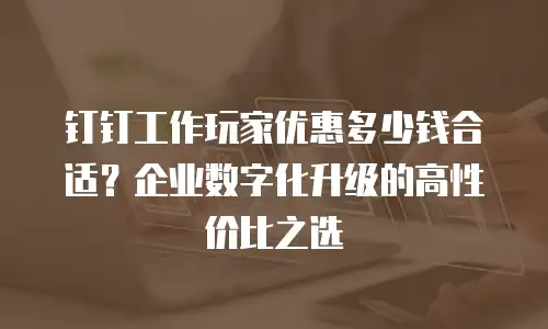 钉钉工作玩家优惠多少钱合适？企业数字化升级的高性价比之选