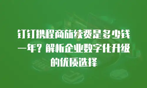 钉钉携程商旅续费是多少钱一年？解析企业数字化升级的优质选择