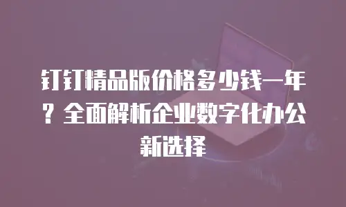 钉钉精品版价格多少钱一年？全面解析企业数字化办公新选择